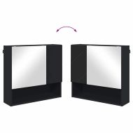 Комплект мебели за баня 2 pcs Черно Инженерно дърво & Метал