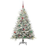 Изкуствен предосветен коледен树 с комплект топки Зелен 150 cm