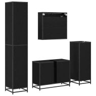 Комплект мебели за баня с рафт 4 pcs Черния дъб Инженерно дърво