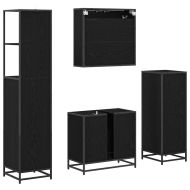 Комплект мебели за баня с рафт 4 pcs Черния дъб Инженерно дърво