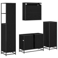 Комплект мебели за баня с рафт 4 pcs Черния дъб Инженерно дърво