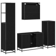 Комплект мебели за баня с рафт 4 pcs Черния дъб Инженерно дърво