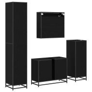 Комплект мебели за баня с рафт 4 pcs Черния дъб Инженерно дърво