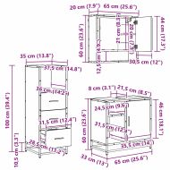 Комплект мебели за баня 3 pcs Старо дърво Инженерно дърво
