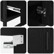 Комплект мебели за баня с рафт 3 pcs Черния дъб Инженерно дърво