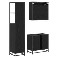 Комплект мебели за баня с рафт 3 pcs Черния дъб Инженерно дърво