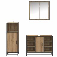 Комплект мебели за баня с рафт 3 pcs Дъб Инженерно дърво