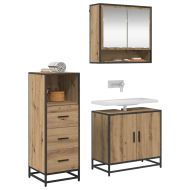 Комплект мебели за баня с чекмедже 3 pcs Дъб Инженерно дърво