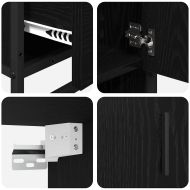 Комплект мебели за баня с рафт 3 pcs Черния дъб Инженерно дърво