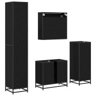 Комплект мебели за баня с рафт 4 pcs Черния дъб Инженерно дърво