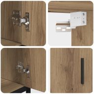 Комплект мебели за баня с рафт 3 pcs Дъб Инженерно дърво