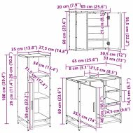 Комплект мебели за баня с рафт 3 pcs Дъб Инженерно дърво