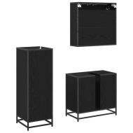 Комплект мебели за баня с рафт 3 pcs Черния дъб Инженерно дърво