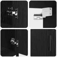 Комплект мебели за баня с рафт 3 pcs Черния дъб Инженерно дърво