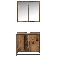 Комплект мебели за баня 2 pcs Старо дърво Инженерно дърво