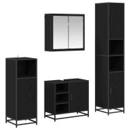 Комплект мебели за баня с рафт 4 pcs Черния дъб Инженерно дърво