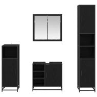 Комплект мебели за баня с рафт 4 pcs Черния дъб Инженерно дърво