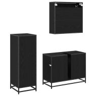 Комплект мебели за баня с рафт 3 pcs Черния дъб Инженерно дърво