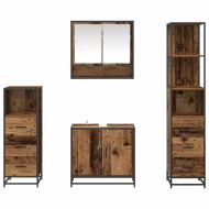 Комплект мебели за баня 4 pcs Старо дърво Инженерно дърво