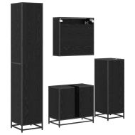 Комплект мебели за баня с рафт 4 pcs Черния дъб Инженерно дърво