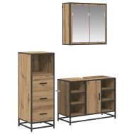 Комплект мебели за баня с чекмедже 3 pcs Дъб Инженерно дърво