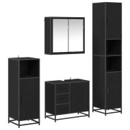 Комплект мебели за баня с рафт 4 pcs Черния дъб Инженерно дърво