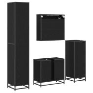 Комплект мебели за баня с рафт 4 pcs Черния дъб Инженерно дърво