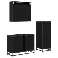 Комплект мебели за баня 3 pcs Старо дърво Инженерно дърво