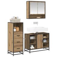 Комплект мебели за баня с чекмедже 3 pcs Дъб Инженерно дърво