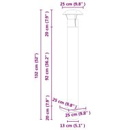 Разширение за комин Сребрист 25 x 25 x 132 см