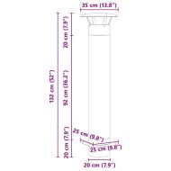 Разширение за комин Сребрист 35 x 35 x 132 см