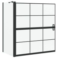 Екран за душ и вана Черен и прозрачен 116 x 68 x 128 см