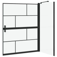 Екран за душ и вана Черен и прозрачен 116 x 68 x 128 см