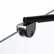 Екран за душ и вана Черен и прозрачен 116 x 68 x 128 см