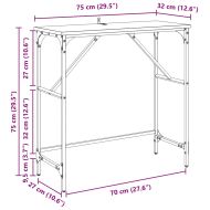Конзолна маса Дъб 75 x 32 x 75 см Инженерно дърво