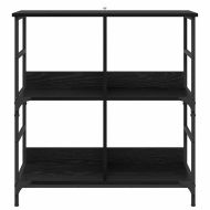 Рафт за книги Черен дъб 78.5 x 33 x 82 см Инженерно дърво