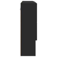 Шкаф с огледало за баня Черно 80 x 17 x 55 см Инженерно дърво