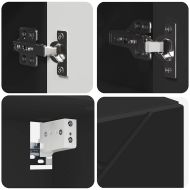 Шкаф с огледало за баня Черно 80 x 17 x 55 см Инженерно дърво