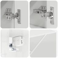 Шкаф с огледало Лъскаво бяло 80 x 17 x 55 см Инженерно дърво