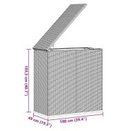 Кутия за градински възглавници PE ратан 100x49x103,5 см кафява