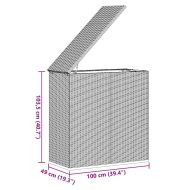 Кутия за градински възглавници PE ратан 100x49x103,5 см сива