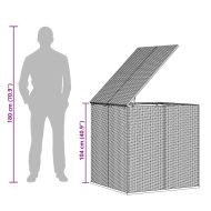 Кутия за градински възглавници PE ратан 100x97,5x104 см кафява