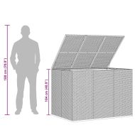 Кутия за градински възглавници PE ратан 145x100x103 см сива