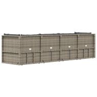 Градински лаундж комплект с възглавници 4 части сив полиратан