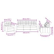 Комплект дивани 3 части с възглавници виненочервен текстил