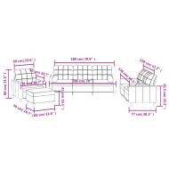 Комплект дивани 4 части с възглавници виненочервен текстил