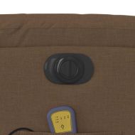 Електрически масажен реклайнер стол, кафяв, текстил