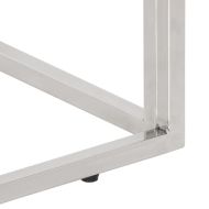 Конзолна маса, сребриста, неръждаема стомана и закалено стъкло