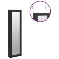 Огледален шкаф за бижута, стенен монтаж, черен, 30x8,5x67 см