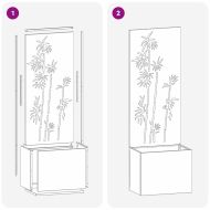 Градинска саксия с декоративна панел Маслиненозелен 50 x 140 cm